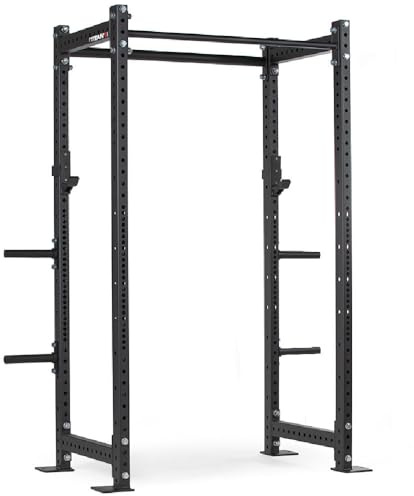 Titan Fitness T-3 Series Black Tall Power Rack, 24in Depth, Weight Plate Holders, 1,100 LB Capacity Cage for Weightlifting and Strength Training