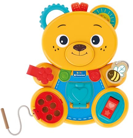 Clementoni - 17856 - Montessori Baby - El Osito Ajetreado - Juego Infantil para Desarrollar La Psicomotricidad Fina Y Las Habilidades Manuales, Juego Montessori 1 Año, Juguete Bebé 12 Meses