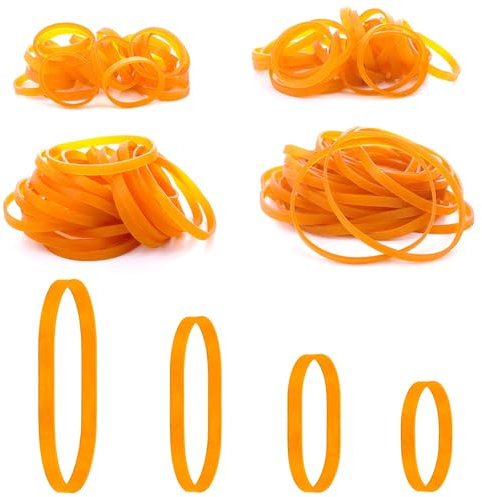 100 pezzi Elastici Giallo in Gomma Piccoli Elastici ufficio Allungabili Per Scuola Casa Forniture Per Ufficio Industriali Artigianato FAI DA TE,4 dimensioni (2,5/4/6/7,5CM)