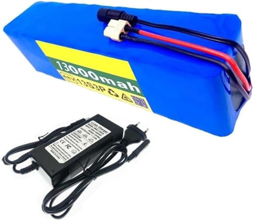 Dbtxwd 48 V 13 Ah 13S3P Lithium-Ionen-Akkus, 48 ​​V Lithium-Ionen-Akku, mit BMS + 54,6 V Ladegerät, für 350 W 500 W 750 W 1000 W Motor E-Bike Elektrofahrrad Scooter