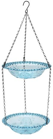 Lmzzdld 2-Lagiger Bienenfutterspender mit Lebendigem Blumendesign, Hängende Bienentränkestation zum Füttern Von Schmetterlingen, Badeschale, Vogelfuttertablett