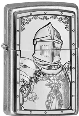 Zippo Briquet tempête – Conte de Chevalier – Argent Antique – Rechargeable – Réutilisable – Design Coupe-Vent – Boîte Cadeau – Fabriqué aux États-Unis