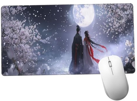 Pareja Alfombrilla Ratón 1400x600x3mm Alfombrilla Raton XXL Grande con Base de Goma Antideslizante, Lavable, Accesorios Gaming Luna, Ordenador Gamer Regalos, Mouse Pad Gaming Mejora La Velocida Y1384