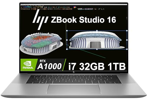 HP ZBook Studio 16 Mobile Workstation Laptop (16 WUXGA, NVIDIA RTX A1000, Intel 14-Core i7-12800H, 32GB DDR5 RAM, 1TB SSD) for Designer, Engineer, Backlit, IR Webcam, 2x Thunderbolt 4, Win 11 Pro