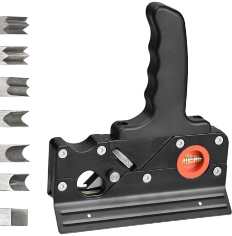 Cepilladora de Mano, Cepilladora de Chaflán con 7 Cabezales de Cepillado Cepilladora de Esquina para Trabajar la Madera Cepillo Carpintero para Recorte de Bordes de Madera