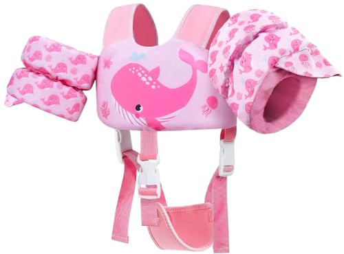 Gogokids Kinder Schwimmweste mit Auftriebs Armbändern, Schwimmhilfe für Kleinkinder mit Verstellbaren Trägern (11-30kg, 1-6 Jahre) | EN13138-1 Zertifiziert für Schwimmunterricht | Für Pool & Strand