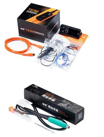 MINIWARE TS1M intelligent minilödstation + 210 lödkolvhandtag KU Tips Kit kompatibel med flera handtag realtidstemperaturmätning vågform/digital anpassad skärmsläckare