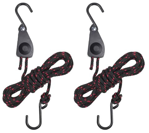 Synchtrac Longer 1/4 Adjustable Rope Hanger 2Pcs 12FT Tie Down Ropes