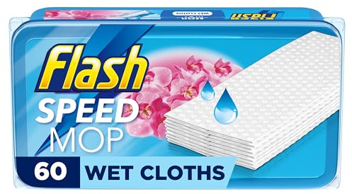Flash Speedmop Floor Cleaner Wet Cleaning Wipes Wild Orchid, 6 X 10 Cloths, Multi-Surface, Trap & Lock Daily Dirt, Grease & Grime Without Getting Down On Your Knees