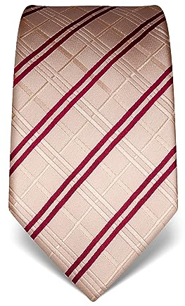 Vincenzo Boretti cravatta elegante classica da uomo, 8 cm x 15 cm, di pura seta di alta qualità, idrorepellente e antisporco, motivo a quadri oro