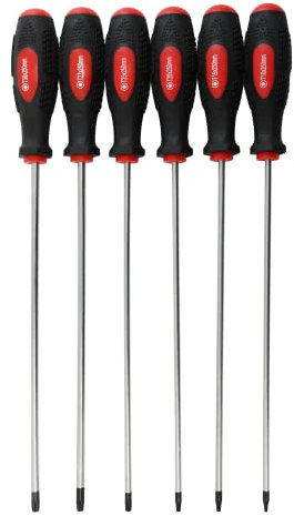 Dapetz® Set de 6 Tournevis Torx Extra-Longs Magnétiques 250mm – T10 à T30 avec Poignées Ergonomiques à Double Injection, Outils de Précision pour Mécanique et Bricolage