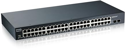 Zyxel 48-porte Gigabit Switch | Gestione Smart | Montaggio in rack con 2 porte SFP | VLAN, IGMP, QoS | Garanzia a vita [GS1900-48]