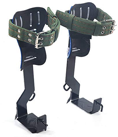 Steigeisen Baumsteigeisen, Kletterhilfen Forst Spikes Kletter Werkzeug mit Sicherheitsband 2 Baumklettern Spike Set Sicherheitsgurt verstellbar Lanyard Rope Rescue Belt