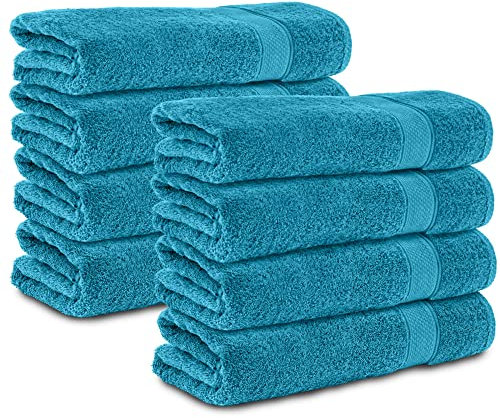 Komfortec 8er Handtücher 50x100 cm Set aus 100% Baumwolle, Frottee, Weich, Türkis