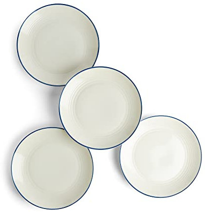 Royal Doulton Plates, Stoneware, Designed to Mix & Match, Gordon Ramsay Maze Plates 28cm/11in, Denim Line, Set of 4, Shop By Colour