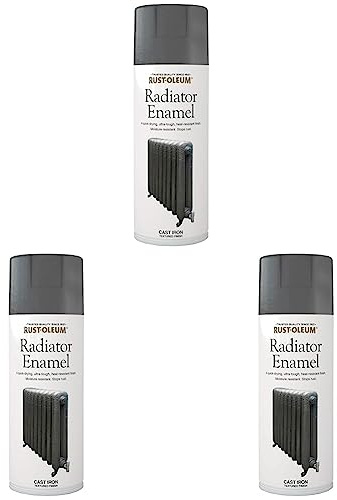 Rust-Oleum 400ml Radiator Enamel Spray Paint - Cast Iron (Pack of 3)