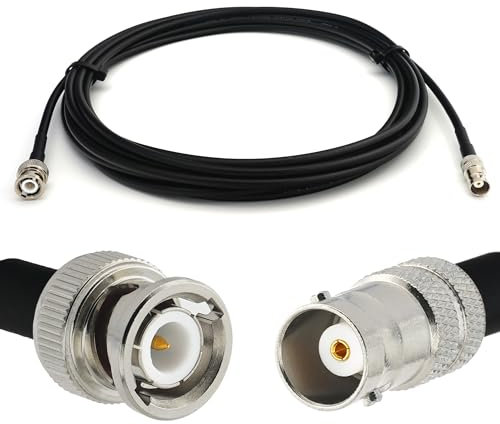 2m BNC Stecker auf BNC Buchse RG58 Koaxialkabel — Verlängerungskabel 2 Meter Jumper Kabel (50 Ohm) — Antennenkabel für HAM Radio CB Funk WIFI Antenne