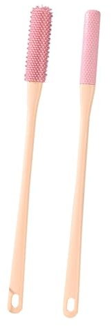 Limpiador de dedos de los pies, juego de 2 cepillos de limpieza de dedos de goma , aplicador de loción de dedos, cepillo de toalla de pie de mango largo para frotar pies, personas mayores,