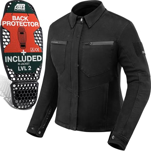 SHIMA Giro Jacket Chaqueta Moto Mujer AirForce Protector Espalda Cazadora Motociclista Chaquetas Protecciones Stretch Verano Moto Armadura Cazadoras Urbano Motocicletas (Femenino, Negro, S)