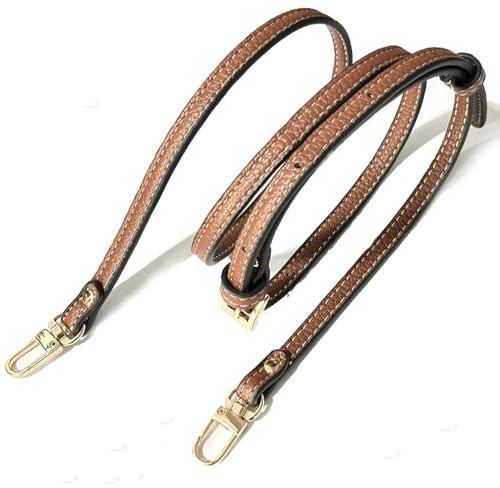 Tracolla per Borsa Donna, Tracolla in Pelle per Borsetta, Tracolla Regolabile per Borse, Cinghie di Trasporto in Pelle Giallo-Marrone Mini Bag Straps, Estensione Della