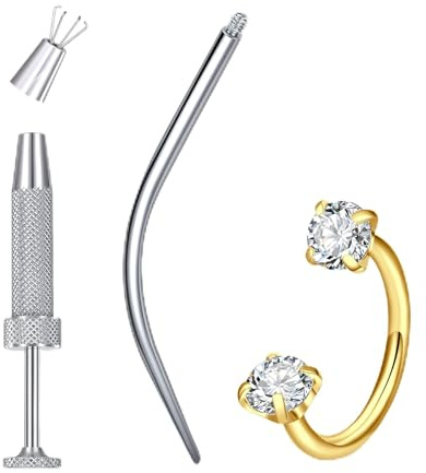 MODRSA Piercing per setto nasale, anello per labbra, 20 g, G23, titanio a ferro di cavallo, naso, helix, trago, argento, da donna, 8 mm, Titanio