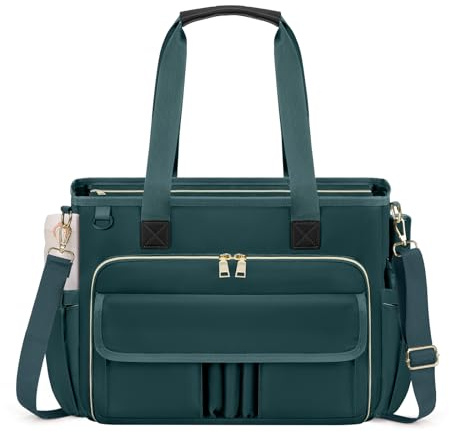 RAINSMORE Sac Fourre Tout pour Ordinateur 15,6 Pouces Sac de Professeur Grand Sac Cabas Femme pour Travail pour Enseignant d'infirmière d'étudiant