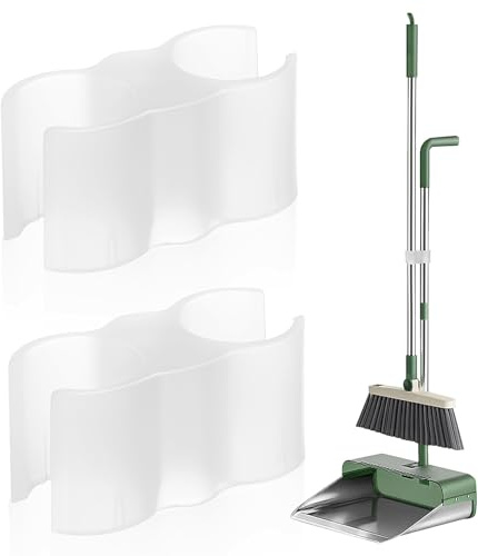 Hohopeti Broom-Dustpan Coupler Clips 2pcs Double Pipe Cleaning Tool Linking Clip Secure Pipe Clamp Connector for Household Sweeping Accessories