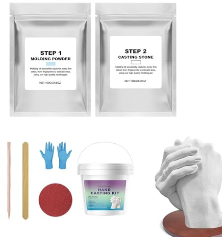 Generico Set Stampo Mani per Coppie | Forniture per Artigianato Fai da Te,Kit Scultura Mano per Il Giorno della Mamma | per Moglie Marito Mamma papà Famiglia Serata Romantica E San Festa della