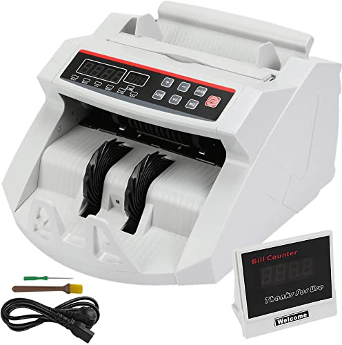 BuoQua Compteuse de Billets Valorisatrice UV/MG Détection Des Faux Billets Avec LED Affichage pour Billets USD/EUR/GBP