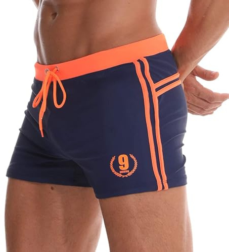 Arcweg Costume da Bagno Uomo Coulisse Pantaloncini Calzoncini da Bagno Elastico a Vita Bassa Boxershorts Slip Nuoto Spiaggia Mare Piscina Arancione S(EU)