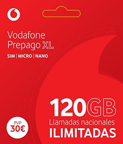 Vodafone Prepago XL 45GB + Llamadas Ilimitadas Roaming Europa y EEUU