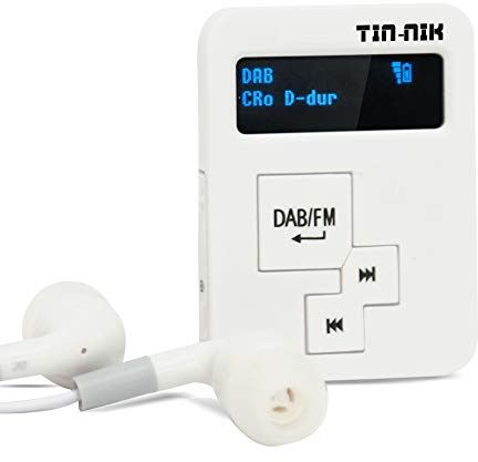 Tin-Nik DAB-398SD Personal Portable DAB/DAB+/FM Radio, Pocket Digital RDS FM Mini Radio with Rechargeable Battery, Earphones, OLED Display for Sports, Run, Walk, jogging or Cycling