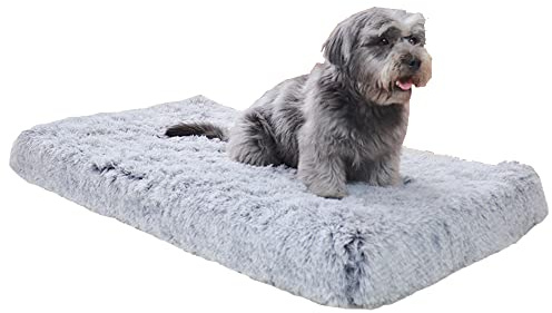 Hruile 100 x 60 x 10 cm hundbur säng mjuk kudde låda dyna för stora medelstora små katter och hundar, premium minnesskum ortopedisk hundsäng, avtagbar tvättbar husdjurssängmatta för låda