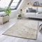 TacaHome Wollteppich Natur Handweb Teppich I Reine Schur-Wolle im Skandinavischen Design I Wohnzimmer Schlafzimmer Esszimmer Kinderzimer Büro | 70 x 130 cm Hellgrau Meliert