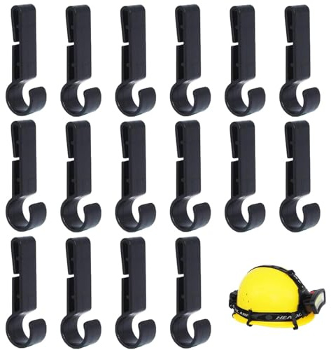 Clip per Casco Antiscivolo da 16 Pezzi, Gancio per Casco, Clip per Lampada Frontale per Elmetto Protettivo, Lampada Frontale per Elmetto Protettivo, Clip per Casco, Torcia Frontale per Elmetto.