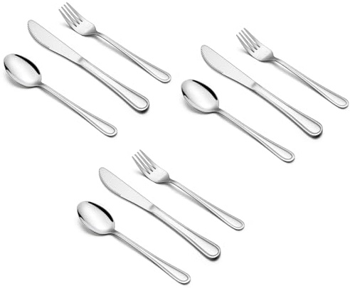 Onader Kids Cutlery Set, 9 Piece Stainless Steel Children Flatware Set