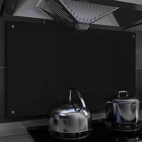 ARKEM Protección Salpicaduras Cocina Vidrio Templado Negro 100x60 cm Cubre VitroceráMica Cristal Templado Antisalpicaduras Cocina