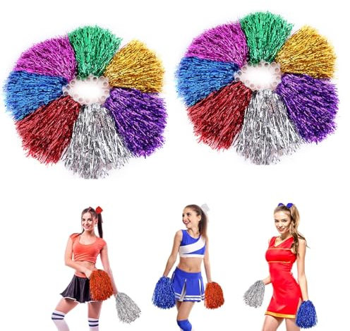14 StüCke Pom Poms Cheerleading, Cheerleader Pompons, Cheerleading Pompons, Pompoms Cheerleading, Pompons Cheerleader, FüR Sportveranstaltungen Tanz Nacht Party Ballspiele Karnevalspartys Verwendet