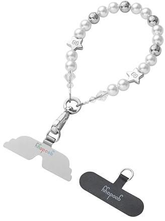 GOODAYY Cordino per Telefono da Polso, Cordino per Cellulare con Metallo e Nylon Linguetta Durevole, Accessori del Telefono Universale Cordino Bracciale Portachiavi con Scatola (Argento)