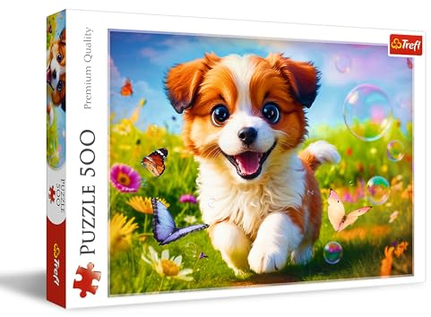 Trefl Chien Joyeux 500 Pièces DIY avec Animaux, Divertissement Créatif, Puzzle Classique pour Les Adultes et Les Enfants à partir de 10 Ans, 37524, Multicoloured