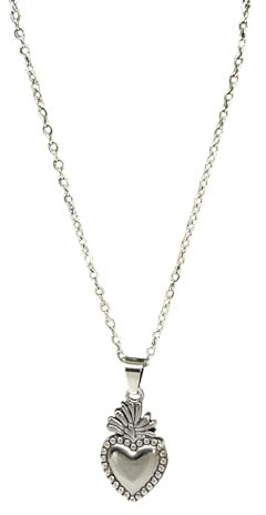 SiLo Bijoux Collana Donna catena sacro cuore uomo in acciaio inox 316L anallergico - Disponibile color argento - Confezione regalo