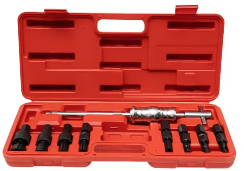 Loobiiny Juego de extractores de rodamientos interiores, 9 piezas con martillo deslizante, extractor de rodamientos de rodamientos de rueda