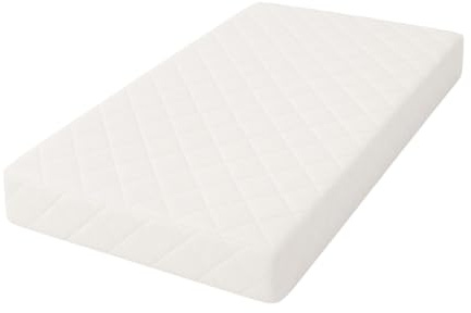 Toddler Cot Mattress Eco Fiber 120 x 60 x 10 cm – Extra Thick Baby Mattress for Cot Beds – Quilted Polycotton Anti-Allergenic Cover – Firm Foam Support, Removable Cover – UK Made