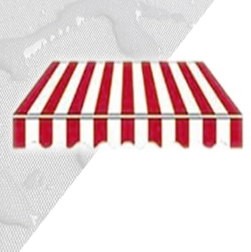 Tessuto di ricambio per tenda impermeabile, 4 x 3 m, tela rossa e bianca per patio, giardino, parasole esterno, compatibile con tende a braccio articolato, durevole e resistente ai raggi UV