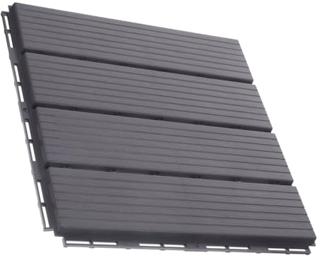 FONDOTIN Piastrella da per Patio in Plastica Antiscivolo e Resistente Allusura Pavimentazione per Terrazzo Giardino e Balcone Grigia