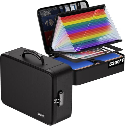ENGPOW Porte-documents ignifuge Rangement de documents importants