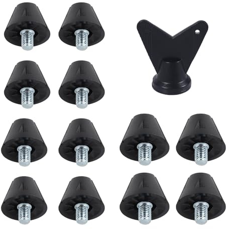 12pz Tacchetti da Calcio, 13mm & 16mm Punte di Ricambio per Scarpe da Calcio con Estrattore di Chiodi Rugby Tacchetti Avvitabili per Superfici Dure Allenamento Outdoor