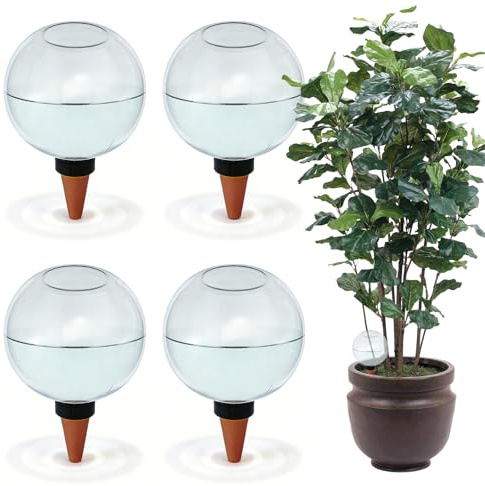 BORDEAG 4 Pezzi Sfere d'Acqua per Piante, 150ml Globi d'Acqua per Piante da Interno, Irrigazione Automatica delle Piante, Palline per Irrigazione per Piante E Balconi e Piante da Giardino