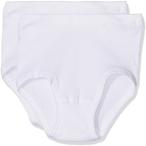 Huber Damen Duo Line Feinripp Midi Slip 2er Pack Taillenslip, 2per Pack Weiß (Weiss 0500), 42 (Herstellergröße: 42)
