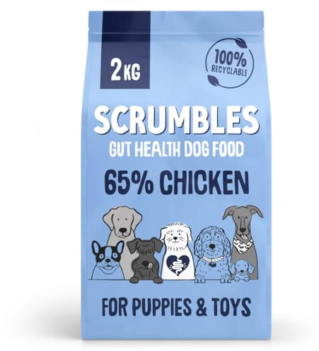 Scrumbles Natural Gluten-Free Dog Dry Food With Fresh Chicken, For Puppies And Adult Toy Breeds, 2 Kg